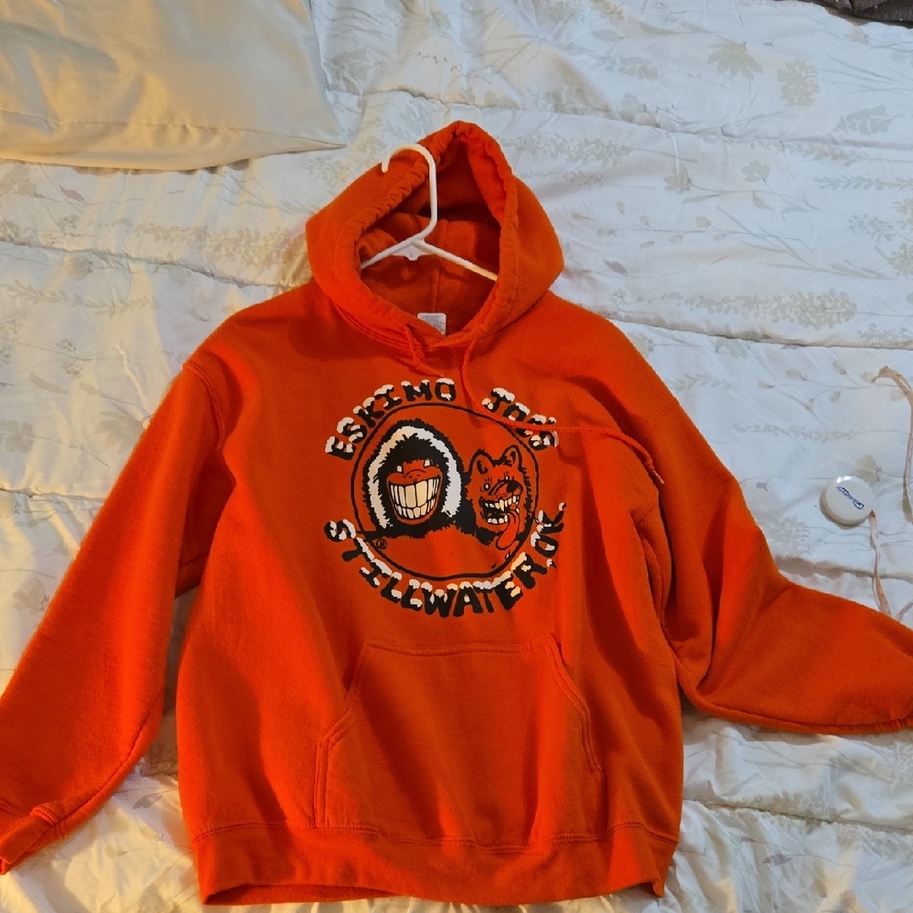 Gildan Orange Graphic Hoodie